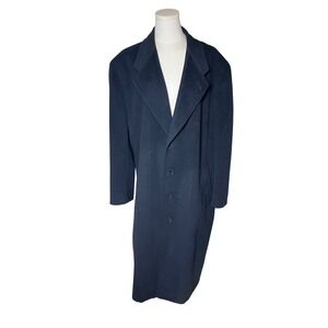 Luxury Charcoal Black Cashmere Blend Overcoat Canali Proposta Italy XL
